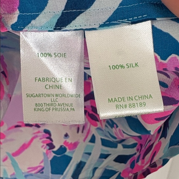 Lilly Pulitzer Elsa Tropical Floral Tunic in Pink & Blue - Picture 5 of 8